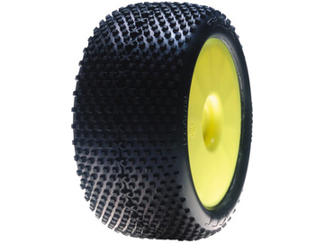 Losi 1/8 XTT TruggyTire,Bl,Mntd,w/Yel Whl, 0 0ffset (2) / LOSA17702B