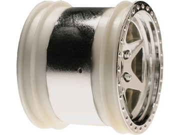 Losi Front Wheels w/Spacer, Chrome: DT / LOSA7007