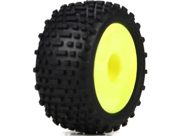 Losi Wheel & Tire Set, Yellow: Micro Truggy / LOSB1568