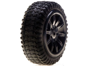 Losi Tires, Mounted, Black: Micro Rally / LOSB1584