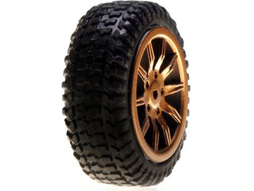 Losi Tires, Mounted, Gold: Micro Rally / LOSB1586