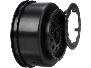 Losi Front Wheel Set, Black: XXX-T/SCT / LOSB7021