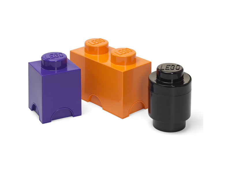 LEGO úložné boxy Multi-Pack 3ks - fialová, čierna, oranžová LEGO40140800