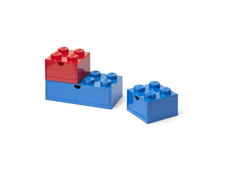 LEGO stolný box so zásuvkou Multi-Pack 3ks, modrá/červená LEGO43250800