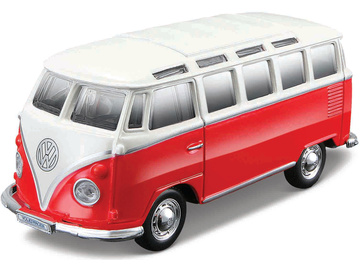 Maisto Volkswagen Van Samba 1:43 bílo-červená / MA-00032