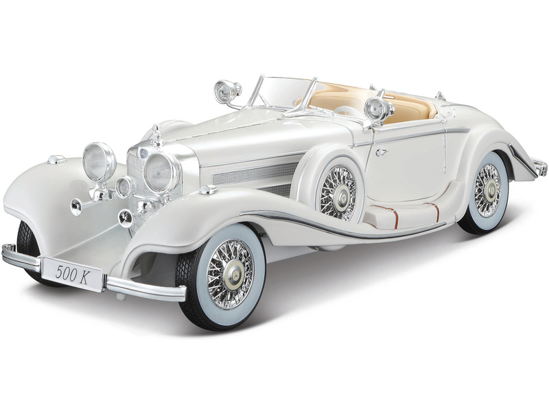 Maisto Mercedes-Benz 500 K Typ Specialroadster 1936 1:18 biela MA-36055
