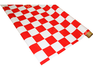 IronOnFilm covering checkered white/red 0.6x2m / NA022-023