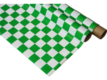 IronOnFilm covering checkered white/green 0.6x2m / NA022-027