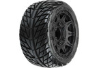 Pro-Line Wheels 2.8", Street Fighter LP Tires, Raid H12 Black Wheels (2)
