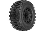 Pro-Line Wheels 2.8", Badlands MX28 BELTED Tires, Raid H12 Black Wheels (2)