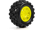 Pro-Line kolo 1:16 s pneu Badlands MX, disk Split Six žlutý, 12mm (2): Arrma Mini Kraton