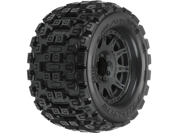 Pro-Line Wheels 3.8", Badlands MX38 Tires, Raid H17 Black Wheels (2) Pro-Line Wheels 3.8", Badlands MX38 Tires, Raid H17 Black Wheels (2) / PRO1012710