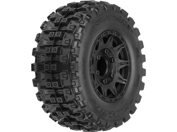 Pro-Line Wheels 2.8", Badlands MX28 BELTED Tires, Raid H12 Black Wheels (2) / PRO1017410