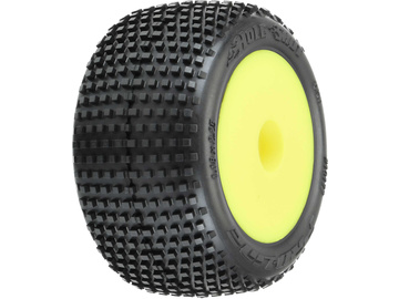 Pro-Line Wheels 1/18, Hole Shot Mini-T Tires, H8 Yellow Wheels (2)(Losi Mini-T) / PRO1017712