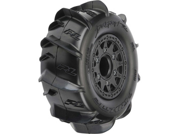 Pro-Line Wheels 2.2/3.0", Dumont SC Tires, Raid H12 Black Wheels (2) / PRO1018510