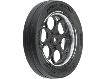 Pro-Line Wheels 1/16, Runner Front Tires, H8 Wheels Black/Silver (2) / PRO1021910