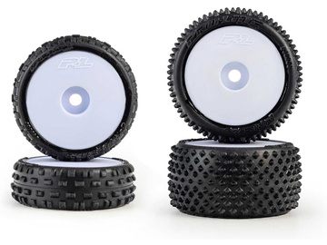 Pro-Line 1/24 Wedge Front and Prism Rear Carpet Tires Mounted 7mm, White (4): Losi Micro-B / PRO1035513