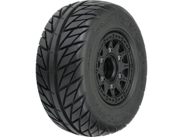 Pro-Line Wheels 2.2/3.0", Street Fighter SC Tires, Raid H12 Black Wheels (2) / PRO116710