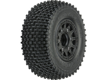 Pro-Line Wheels 2.2/3.0", Gladiator M3 SC Tires, Raid H12 Black Wheels (2) / PRO116912
