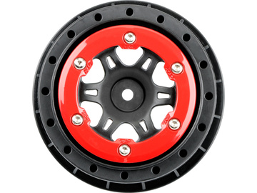 Pro-Line disk 2.2/3.0" Split Six přední H12 červeno-černý (2) / PRO271404