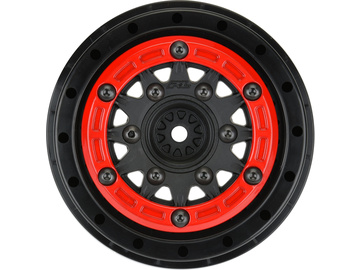 Pro-Line Wheels 2.2/3.0" Raid Bead-Loc H12/H14 SC Red/Black (2) / PRO281104