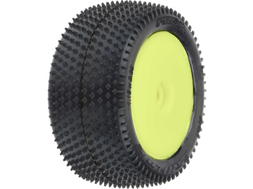 Pro-Line Wheels 1/18, Prism Carpet Mini-B Rear Tires, H8 Yellow Wheels (2) (Losi Mini-B) / PRO829712