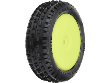 Pro-Line Wheels 1/18, Wedge Carpet Mini-B Front Tires, H8 Yellow Wheels (2) (Losi Mini-B) / PRO829812