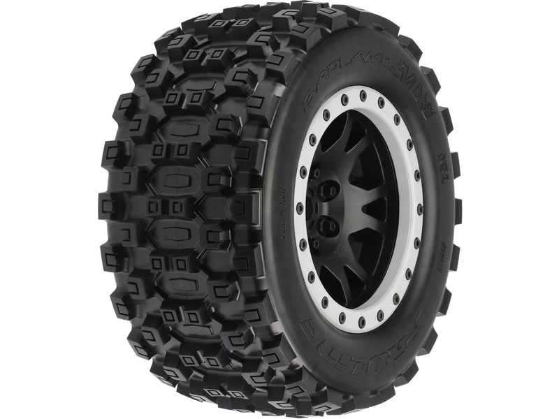 Pro-Line kolo 4.3", pneu Badlands MX43 Pro-Loc, disk Impulse H24mm černo-šedý (2) (X-Maxx), PRO1013113