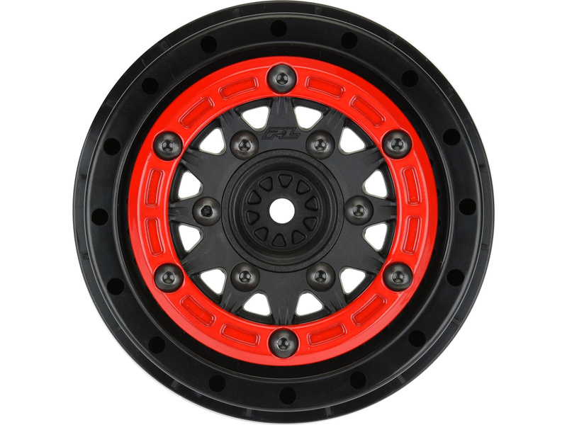 Pro-Line disk 2.2/3.0" Raid bead lock H12/H14 SC červeno-čierny (2) PRO281104