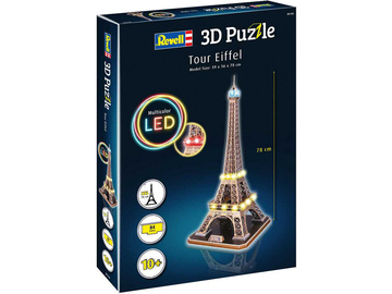 Revell 3D Puzzle - Eiffelova věž s LED osvětlením (78cm) / RVL00150