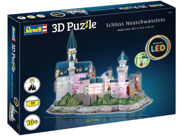 Revell 3D Puzzle - Neuschwanstein s LED osvětlením (38cm) / RVL00151