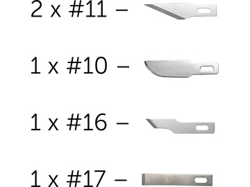 Modelcraft náhradní čepele (2x#11, #10, #16, #17) / SH-PKN1705