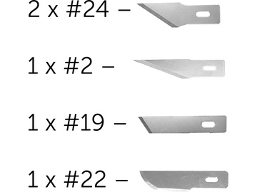 Modelcraft Assorted Blades (2x#24, #2, #19, #22) / SH-PKN2705