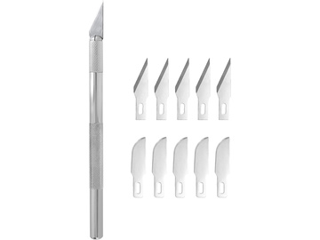 Modelcraft modelářský nůž, 10 čepelí / SH-PKN3301/S