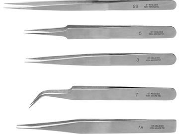 Modelcraft Stainless Steel Tweezers (5pcs Set) Modelcraft Stainless Steel Tweezers (5pcs Set) / SH-PTW2185/S