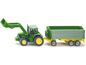 SIKU Farmer - John Deere s čelním nakladačem a přívěsem 1:87 SIKU Farmer - John Deere s čelním nakladačem a přívěsem 1:87 / SI-1843