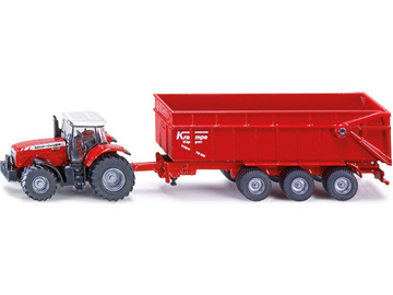 SIKU Farmer - Massey Ferguson traktor s přívěsem 1:87 / SI-1844