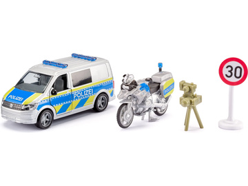 SIKU Super - Volkswagen T6 policejní dodávka s motorkou 1:50 SIKU Super - Volkswagen T6 policejní dodávka s motorkou 1:50 / SI-2562
