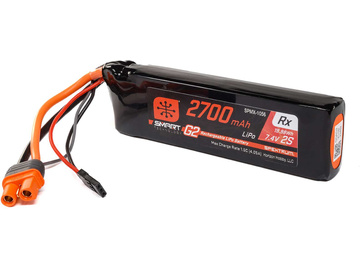 Spektrum 7.4V 2700mAh 2S 15C Smart G2 Receiver LiPo Battery: IC3 / SPMX-1056