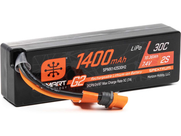 Spektrum 7.4V 1400mAh 2S 30C Smart G2 LiPo Battery: IC2 Connector / SPMX142S30H2
