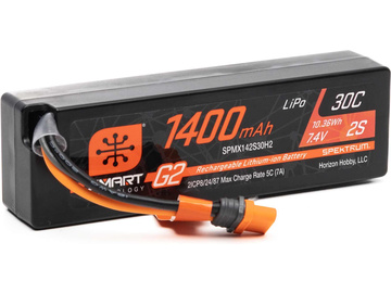 Spektrum 7.4V 1400mAh 2S 30C Smart G2 LiPo Battery: IC2 Connector Spektrum 7.4V 1400mAh 2S 30C Smart G2 LiPo Battery: IC2 Connector / SPMX142S30H2