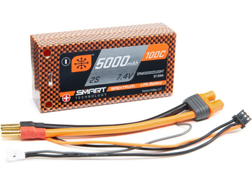 Spektrum Smart LiPo 7.4V 5000mAh 100C Short HC Spektrum Smart LiPo 7.4V 5000mAh 100C Short HC / SPMX50002S100HT