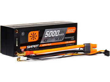 Spektrum Smart LiPo 14.8V 5000mAh 100C Short HC Spektrum Smart LiPo 14.8V 5000mAh 100C Short HC / SPMX50004S100HT