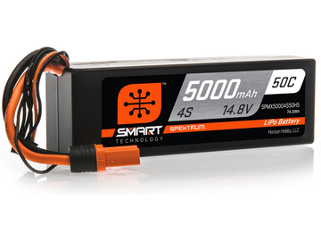 Spektrum Smart LiPo 14.8V 5000mAh 50C HC IC5 Spektrum Smart LiPo 14.8V 5000mAh 50C HC IC5 / SPMX50004S50H5