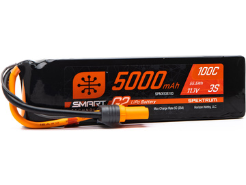 Spektrum Smart G2 LiPo 11.1V 5000mAh 100C IC5 Spektrum Smart G2 LiPo 11.1V 5000mAh 100C IC5 / SPMX53S100