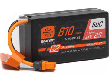 Spektrum Smart G2 LiPo 7.4V 810mAh 50C HC IC2 Spektrum Smart G2 LiPo 7.4V 810mAh 50C HC IC2 / SPMX812SH2