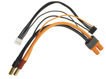 Spektrum konverzní kabel IC5 baterie - 5mm samec zlacený 15cm / SPMXCA515