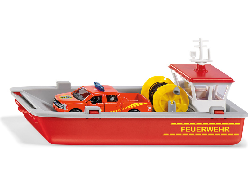 SIKU Super - čln prevážajúci hasičské auto 1:50 SI-2117
