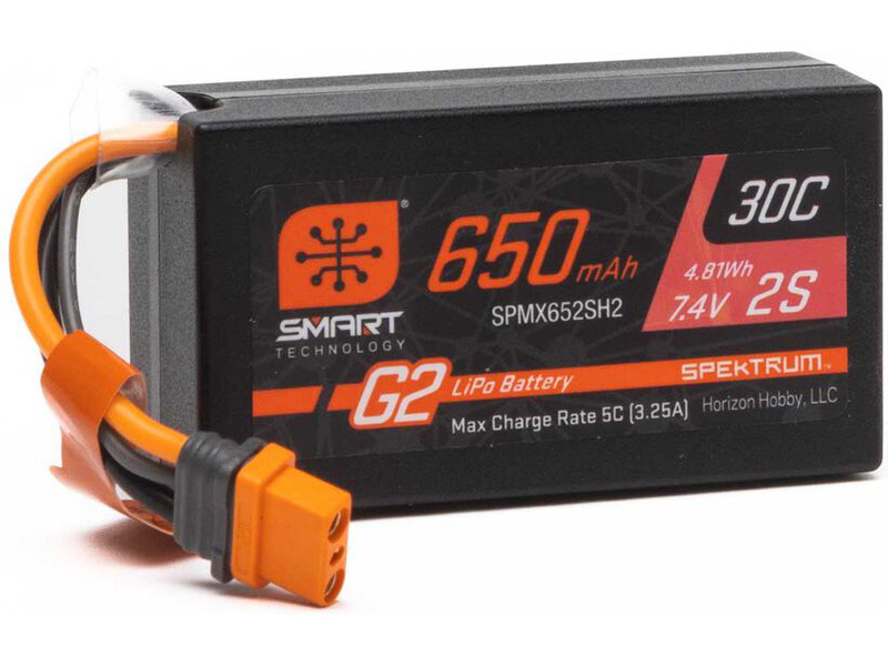 Spektrum Smart G2 LiPo 7.4V 650mAh HC 30C IC2