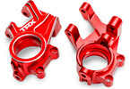 Traxxas Steering blocks, aluminum (red-anodized) (pair)
